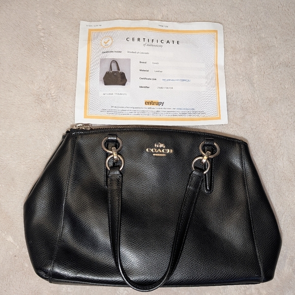 Coach Christie Carryall Leather Black Purse - Picture 2 of 9